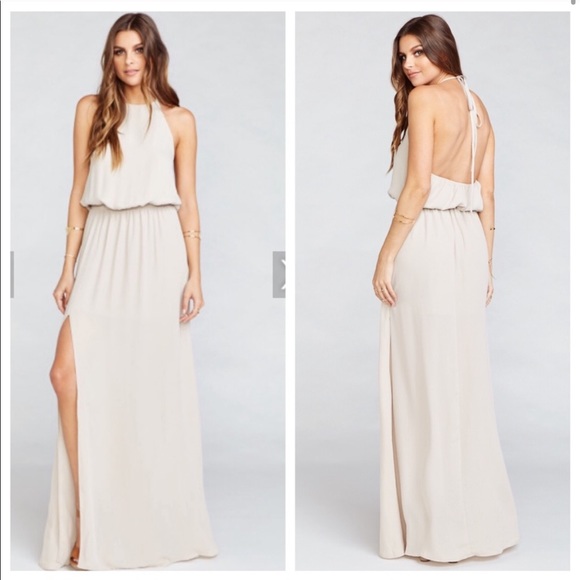 Show Me Your MuMu Cream Heather Halter Maxi Dress - Picture 2 of 3